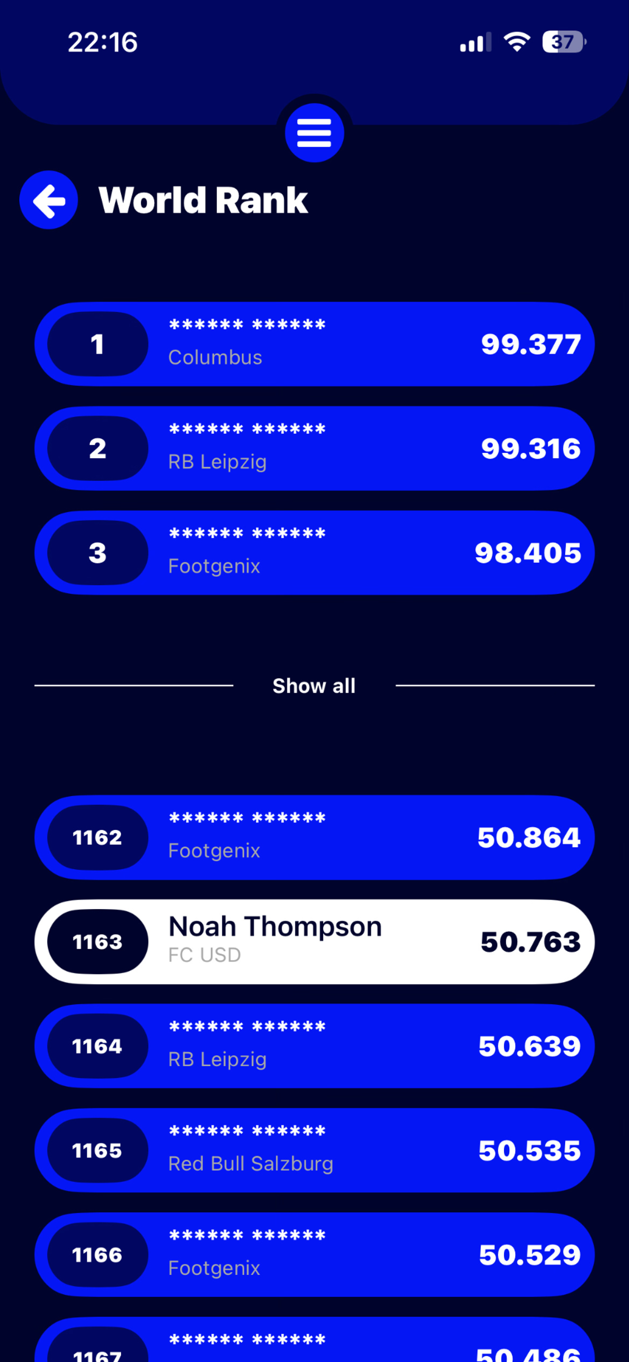 SoccerBot360 Player App Screenshot 2